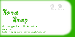 nora mraz business card